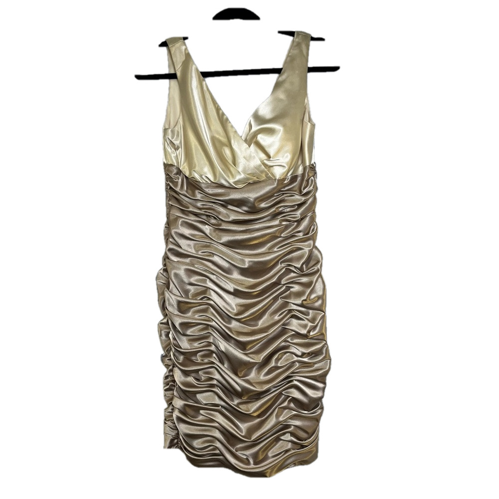 David’s Bridal gold/cream dress. Size 8. R1